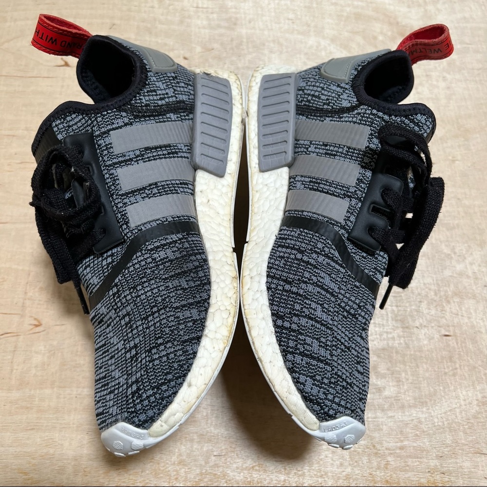 ADIDAS NMD R1 GLITCH CAMO RUNNING SHOES BLACK GREY BB2884 MENS SIZE 10